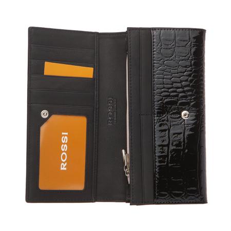 RSC0118: Дамско портмоне цвят Черен крокодил - ROSSI