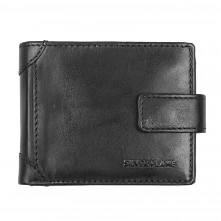 SFT1938: Мъжки черен портфейл Silver Flame