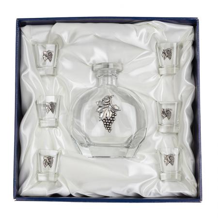 DG093A: Сет бутилка + 6 чаши за ракия