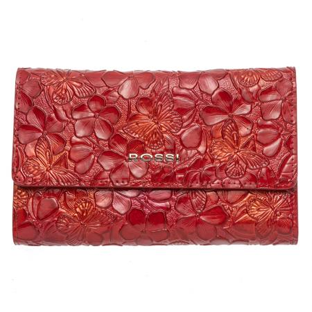 RSC3420: Дамско портмоне цвят червен с цветя - ROSSI