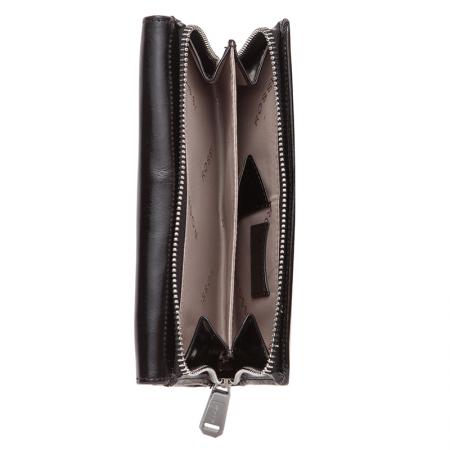 RSC3435: Дамско портмоне черно с гладка кожа - ROSSI