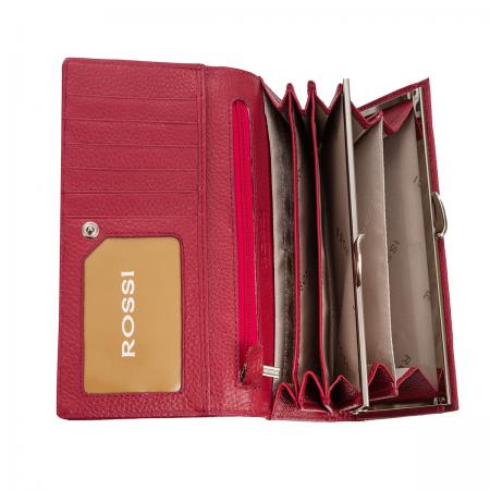RSC0210: Дамско портмоне цвят Малина Шагрен ROSSI
