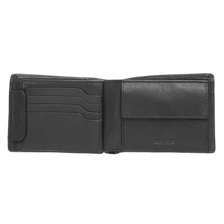 SFT0302: Men's black wallet SILVER FLAME - Buffalo collection