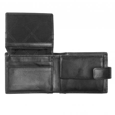 SFT1938: Мъжки черен портфейл Silver Flame