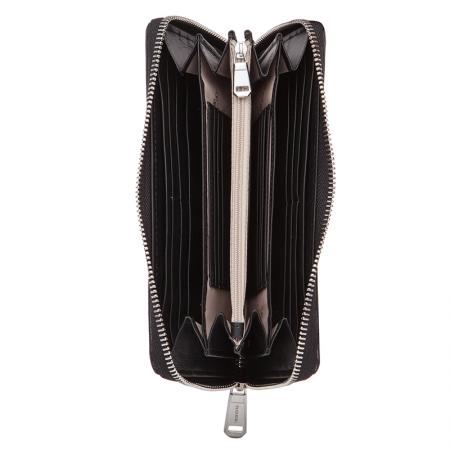 RSC0435: Дамско портмоне черно с гладка кожа - ROSSI