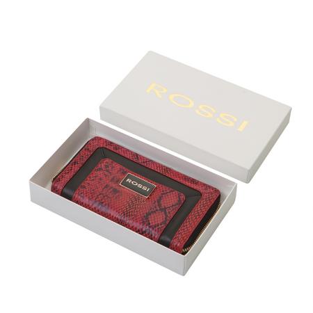 RSL23150: Дамско портмоне цвят Питон червено и черно - ROSSI