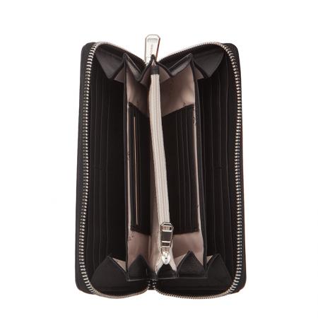 RSC0418: Дамско портмоне цвят Черен крокодил - ROSSI