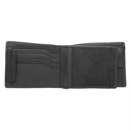 SFT0302: Men's black wallet SILVER FLAME - Buffalo collection