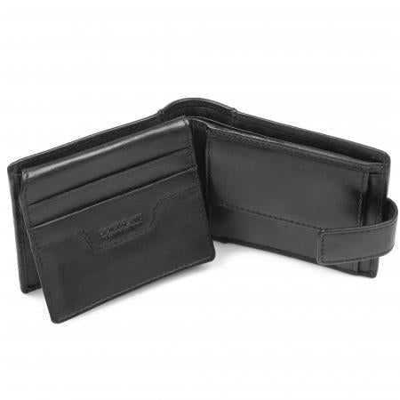 SFT1938: Мъжки черен портфейл Silver Flame