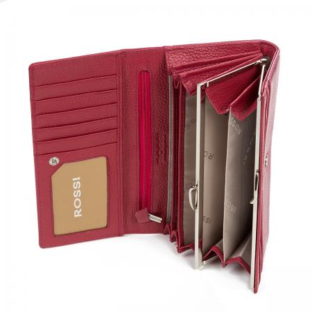 RSC0210: Дамско портмоне цвят Малина Шагрен ROSSI