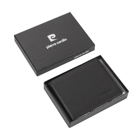 PCL02037: Мъжки черен портфейл с ембосинг емблема