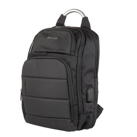 PCL215B: Pierre Cardin Men's Black Backpack