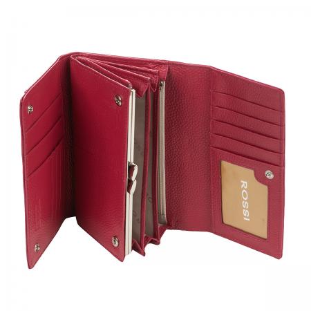 RSC0310: Дамско портмоне цвят Малина Шагрен ROSSI