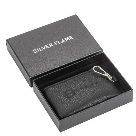 SILVER FLAME keychain with Volvo logo