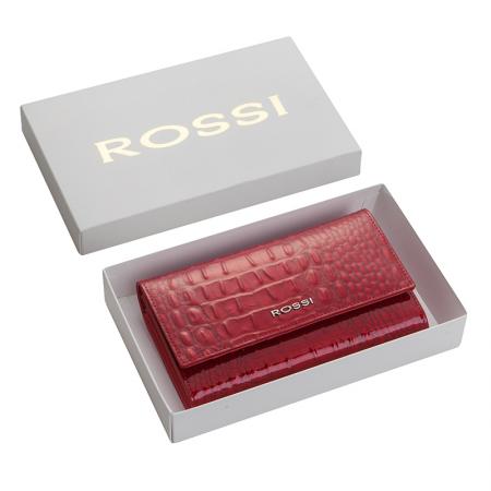 RSC0319: Дамско портмоне цвят Червен крокодил - ROSSI