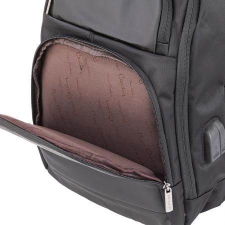 PCL215B: Pierre Cardin Men's Black Backpack