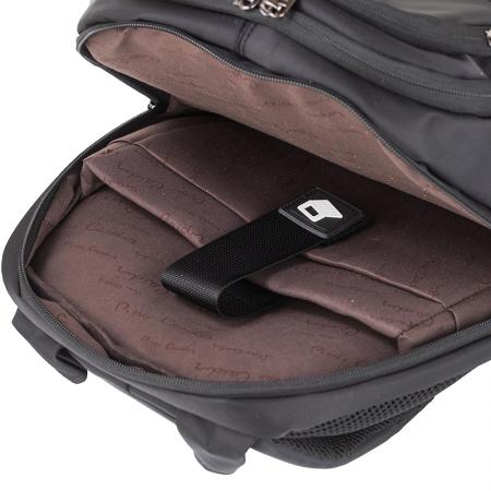 PCL215B: Pierre Cardin Men's Black Backpack