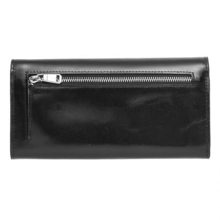 RSC3335: Дамско портмоне черно с гладка кожа - ROSSI