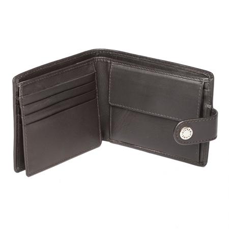SFT1018: Men's wallet in brown SILVER FLAME - Button collection