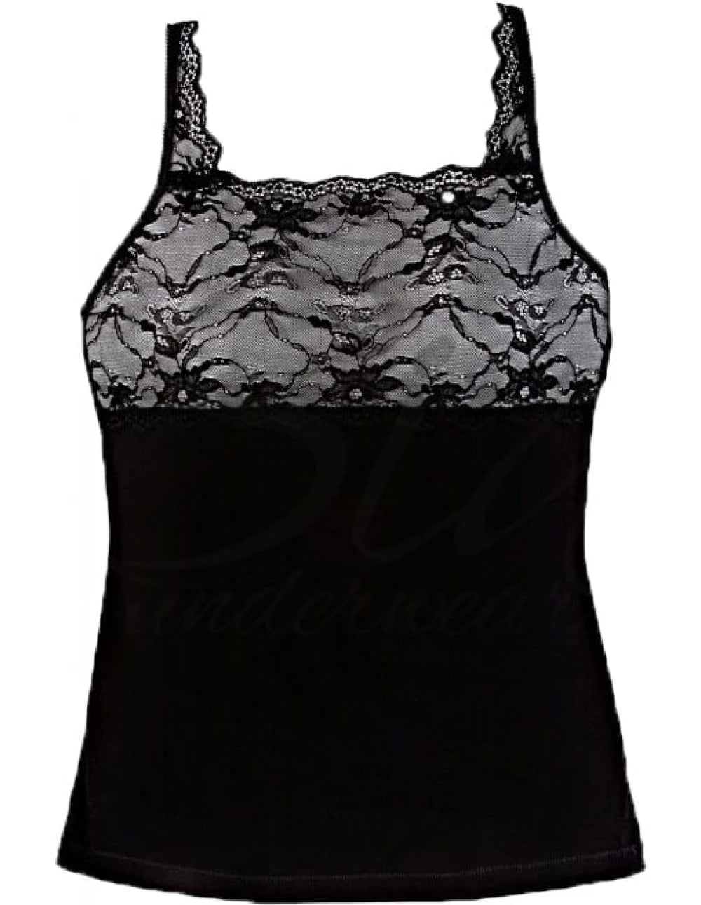 327 Дамски потник памук и дантела Black