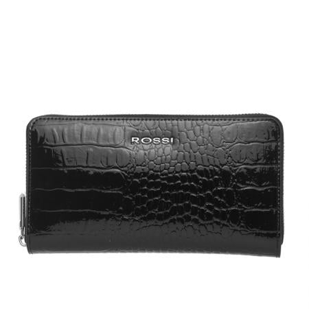 RSC0418: Дамско портмоне цвят Черен крокодил - ROSSI