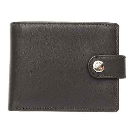 SFT1018: Мъжки портфейл в кафяво SILVER FLAME - колекция Button