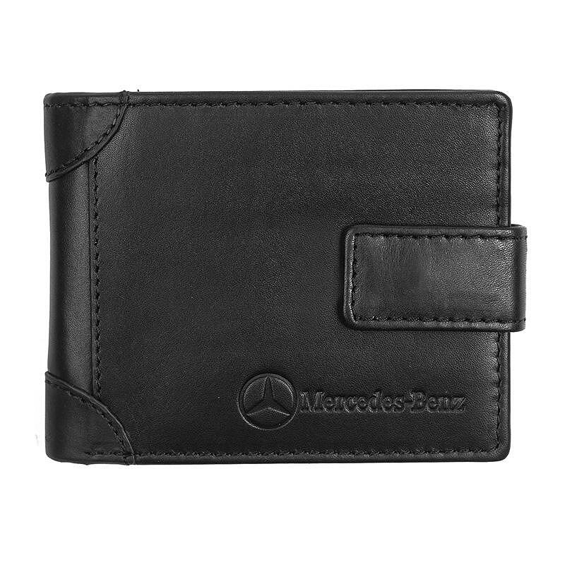 AS4001BL: Men's black wallet Auto Set with Mercedes logo