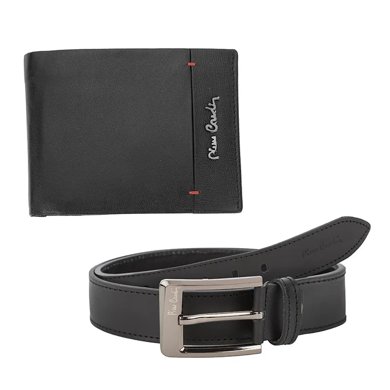 PCS123XL: Мъжки комплект портфейл и колан Pierre Cardin - 125 см