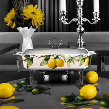 G1165 Съд за печене и топло сервиране Lemons & Silver 38.5 см - керамика
