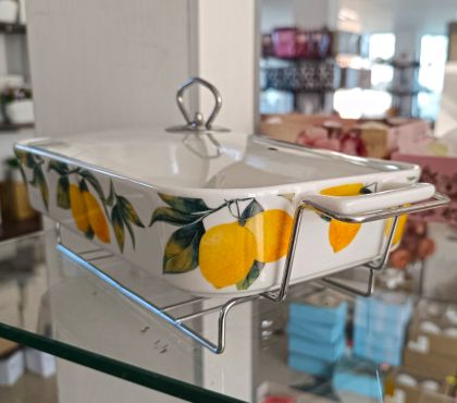 G1165 Съд за печене и топло сервиране Lemons & Silver 38.5 см - керамика