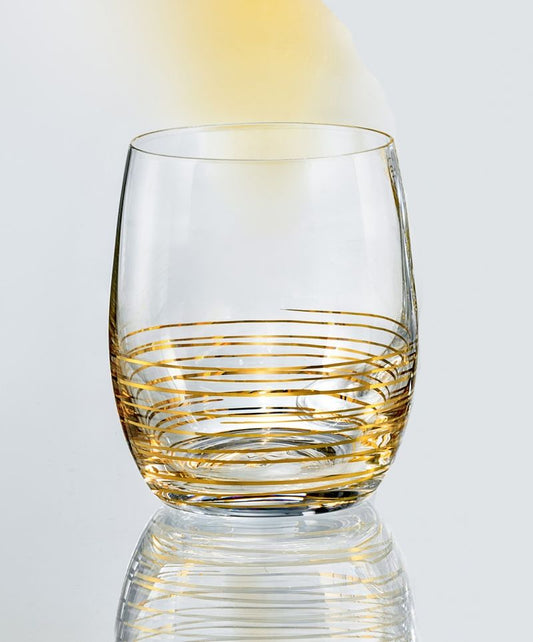 Viola Gold Spiral whiskey glasses by Bohemia Crystalex 