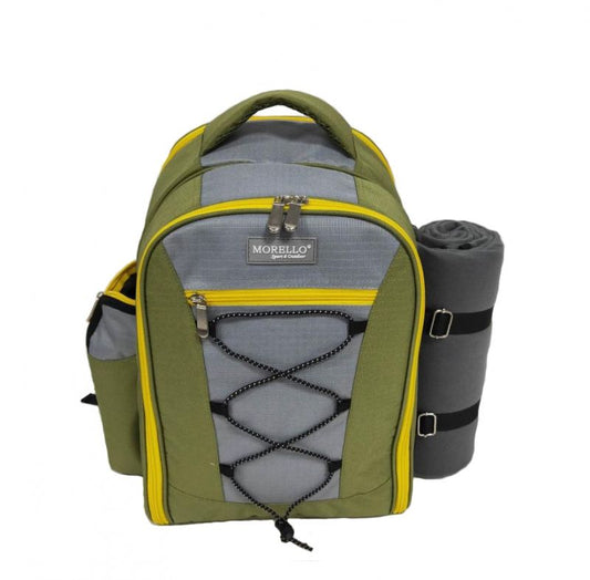 Picnic backpack with blanket for 4 Green 