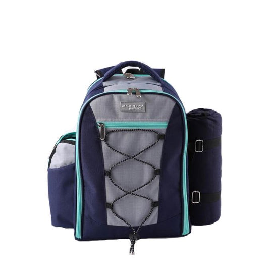 Picnic backpack with blanket for 4 Blue 